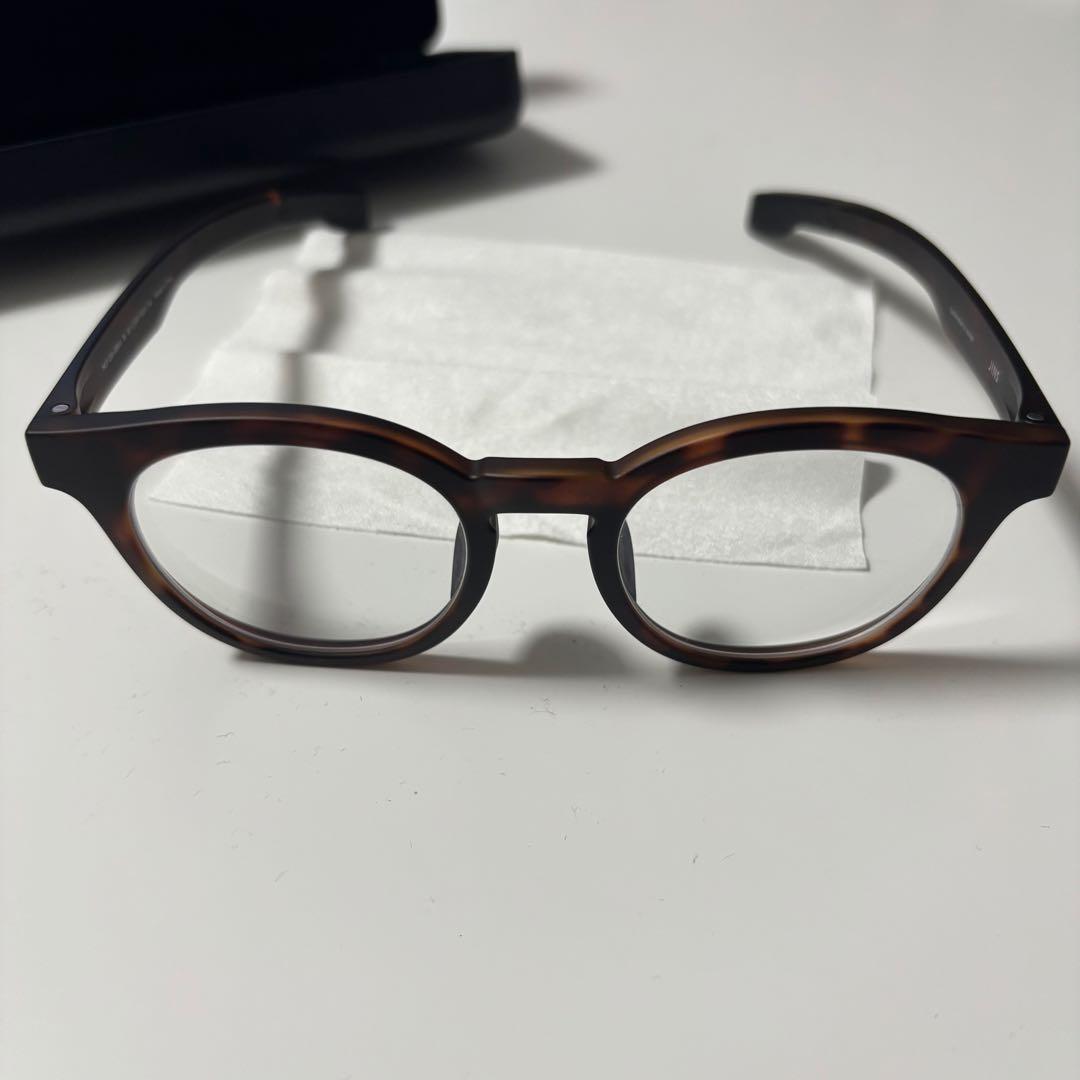 新品　JINS ボストン型メガネ ブラウン　-3.0 可視光調光加工済み