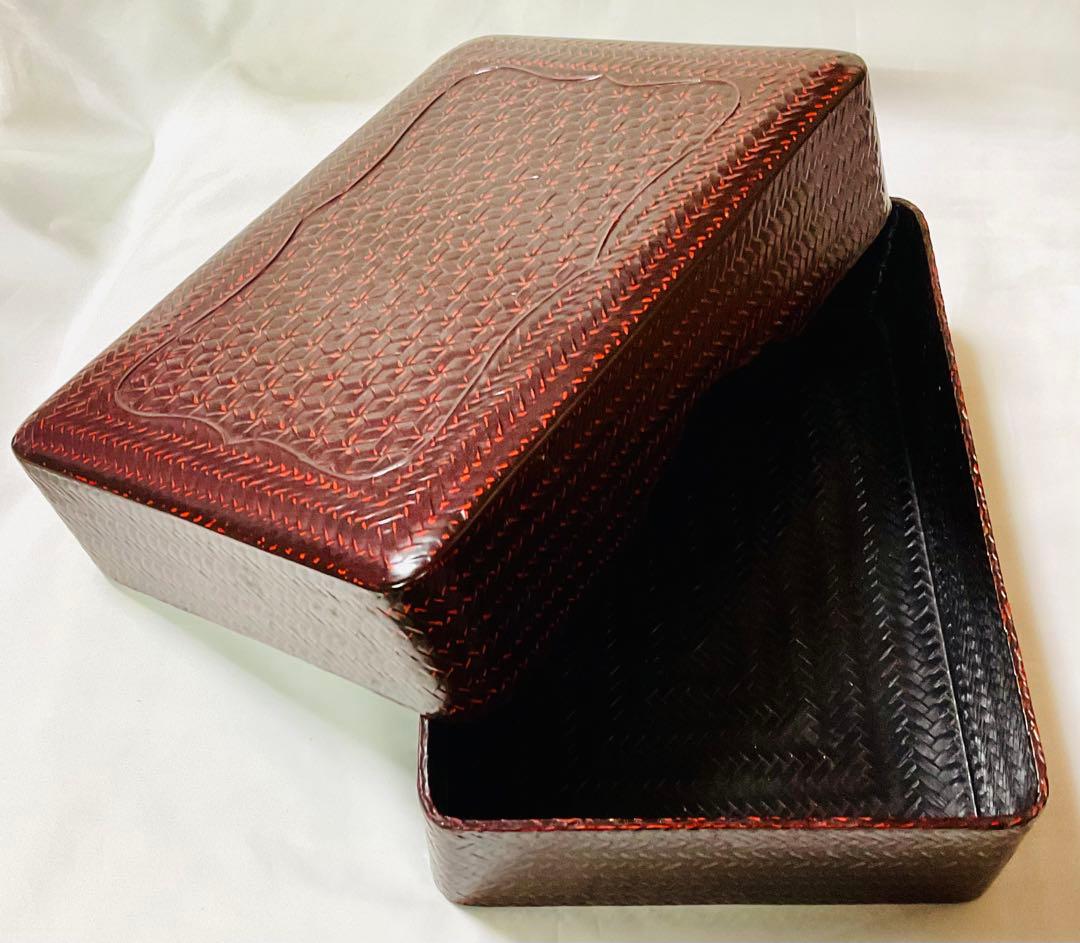 籃胎漆器 らんたい漆器　文箱　文庫　書類入れ　福岡特産　井上らんたい漆器