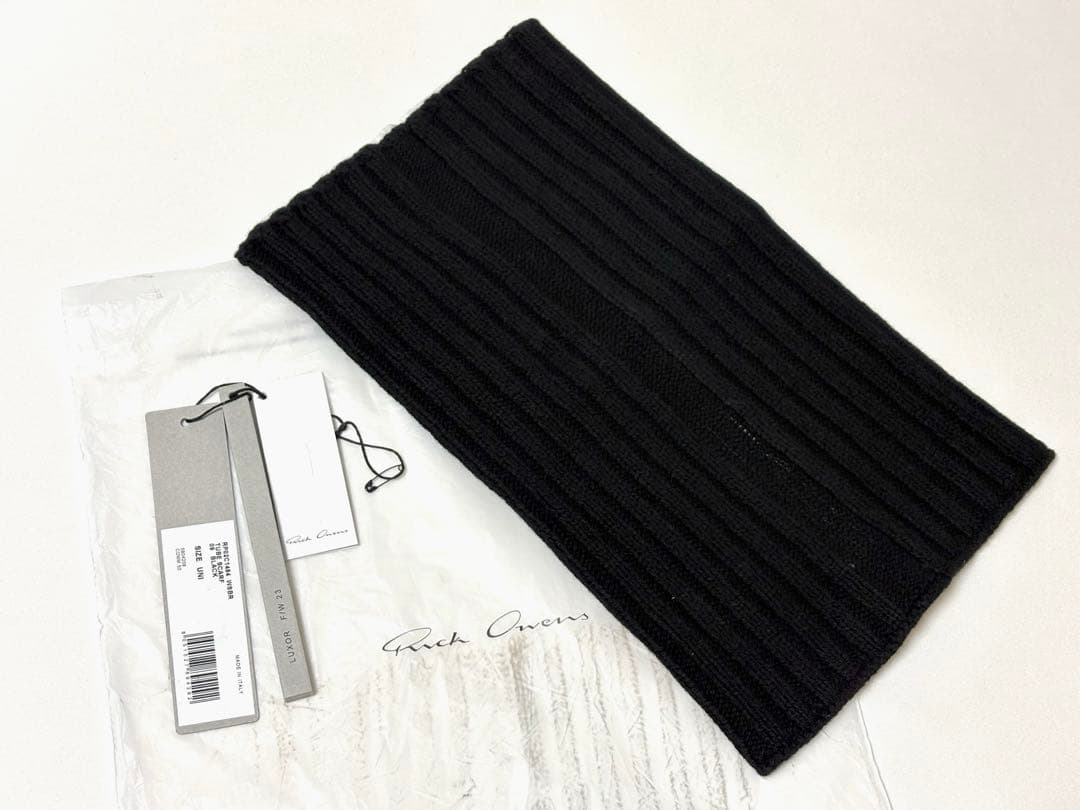 新品《 Rick Owens 》カシミヤ Tube Scarf ネックウォーマー