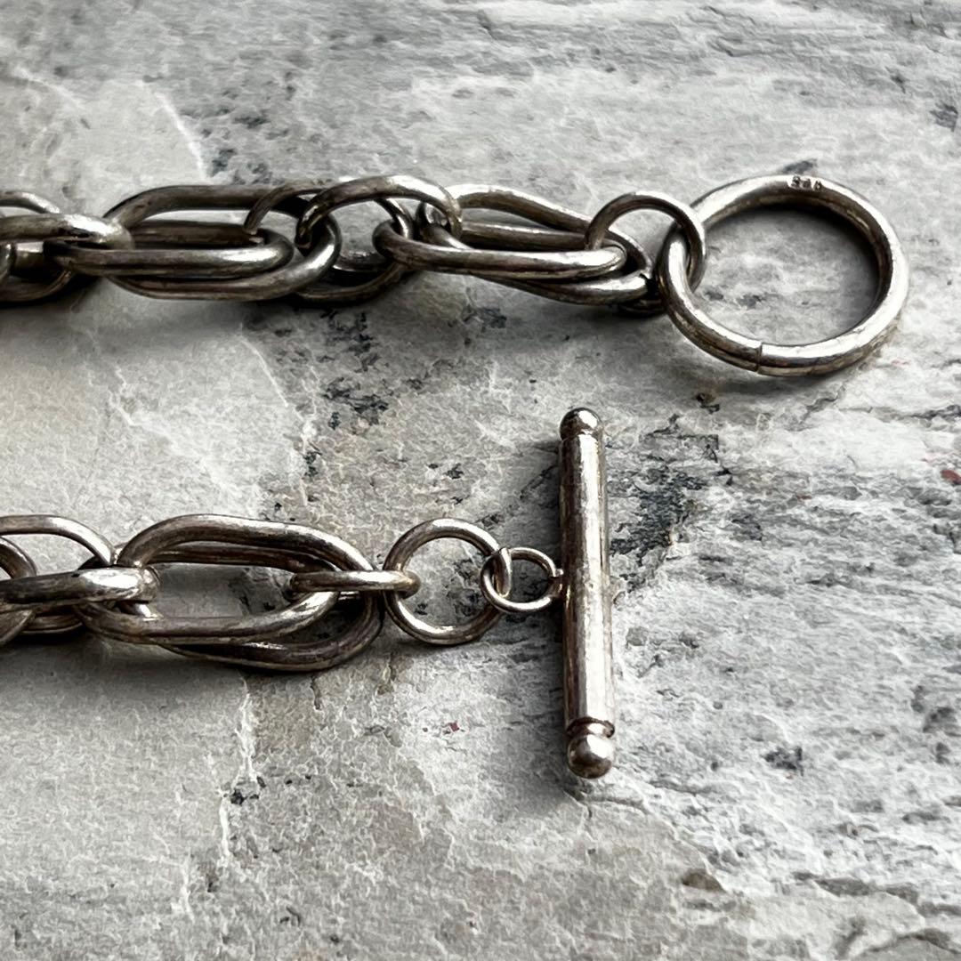 ヴィンテージ ダブル チェーン オーバルフープ メキシコ ブレスレット