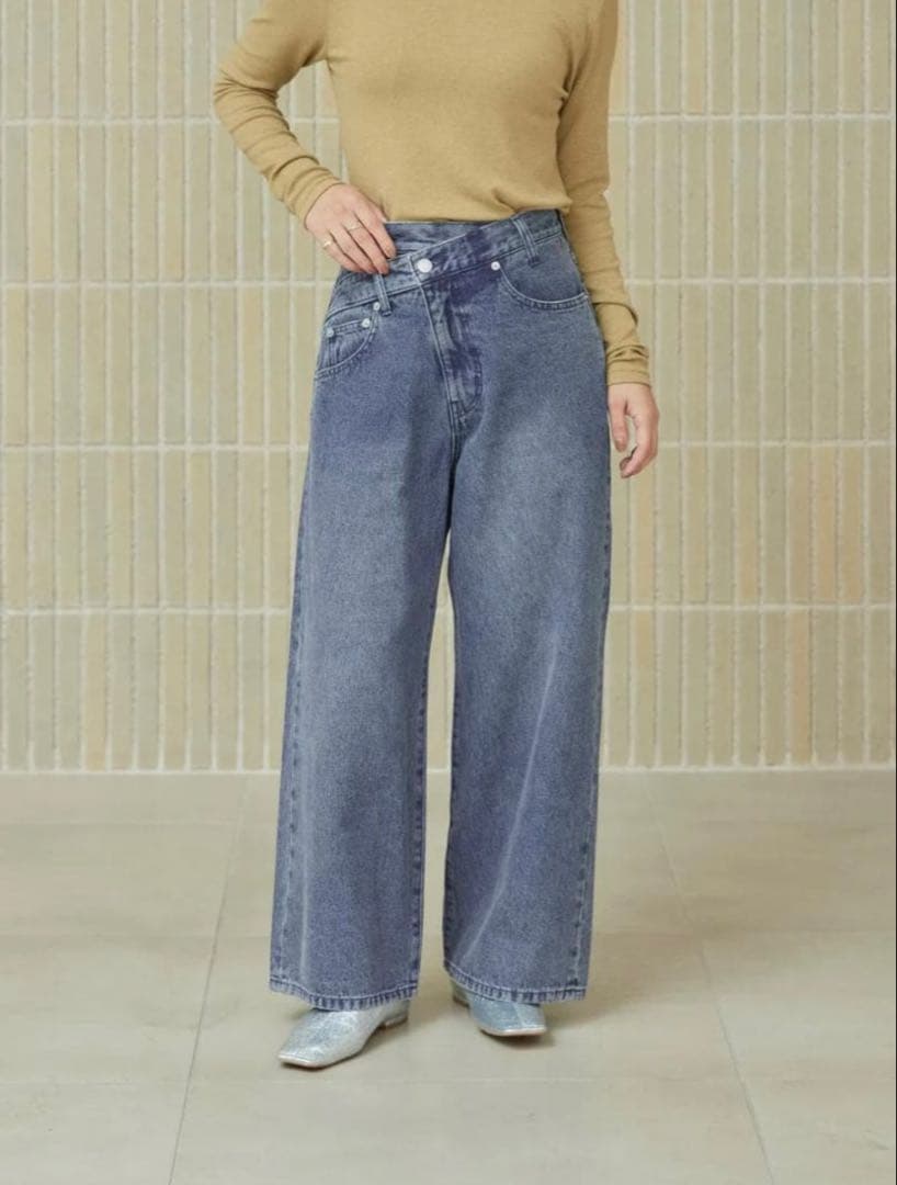 シンパイさん専用アシメフロントデニム-short・S・インディゴ