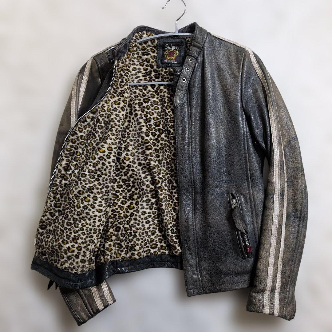 ショットクラシックレーサーレオパードヒョウ柄 XS ヴィンテージ加工　ライン 2026年最新】schott クラシックレーサーの人気アイテム - メルカリ