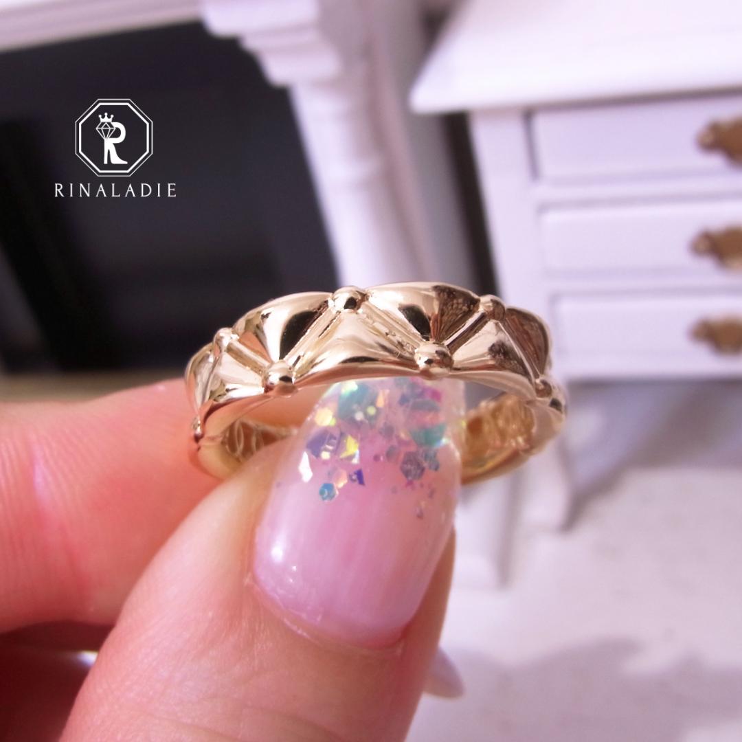 【R】K18　17号　約3.47g　地金リング