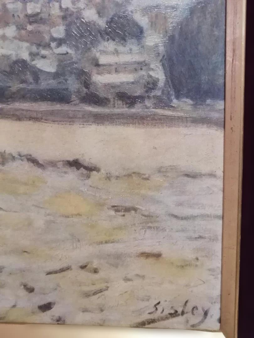 アルフレッド・シスレー「マルリー・ル・ロワの雪」油彩画プリント