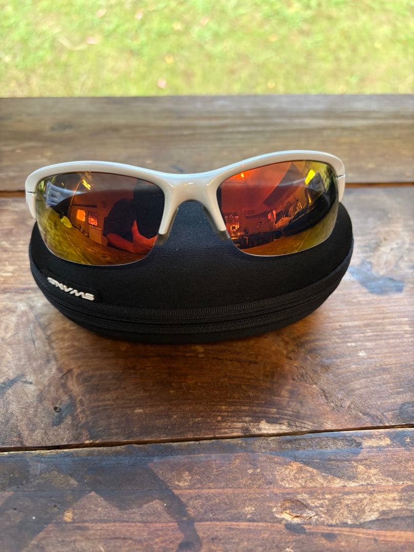 極美品！SWANS 度付きサングラス（-1.25）スプリングボック　レッドミラー SPRINGBOK 直営店限定カラーCMGM [レンズセットアップ SPRINGBOK