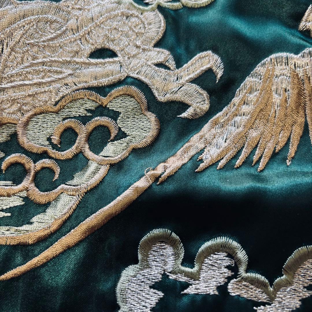 Hoshihime スカジャン 緑×黒 松井玲奈 S 龍 富士山 刺繍 サテン - メルカリ