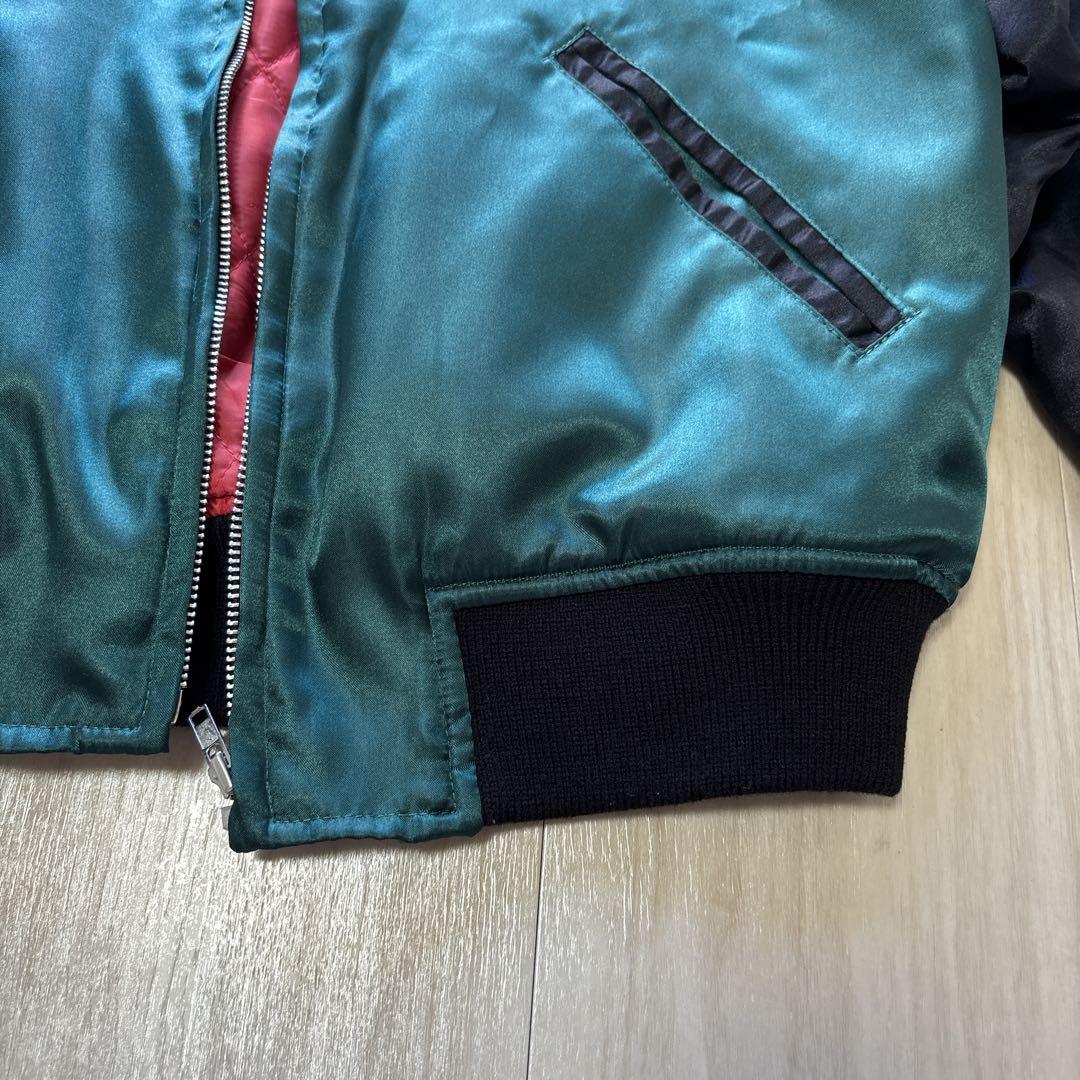 Hoshihime スカジャン 緑×黒 松井玲奈 S 龍 富士山 刺繍 サテン - メルカリ