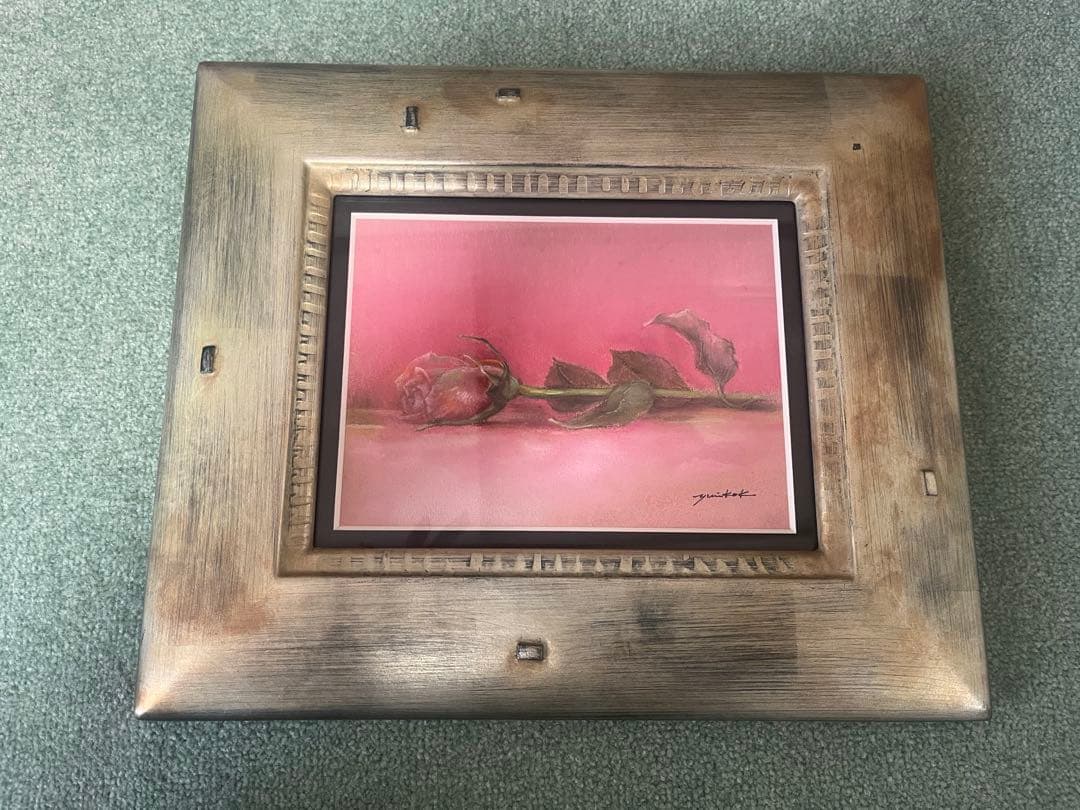 バラの絵 金属製フレーム