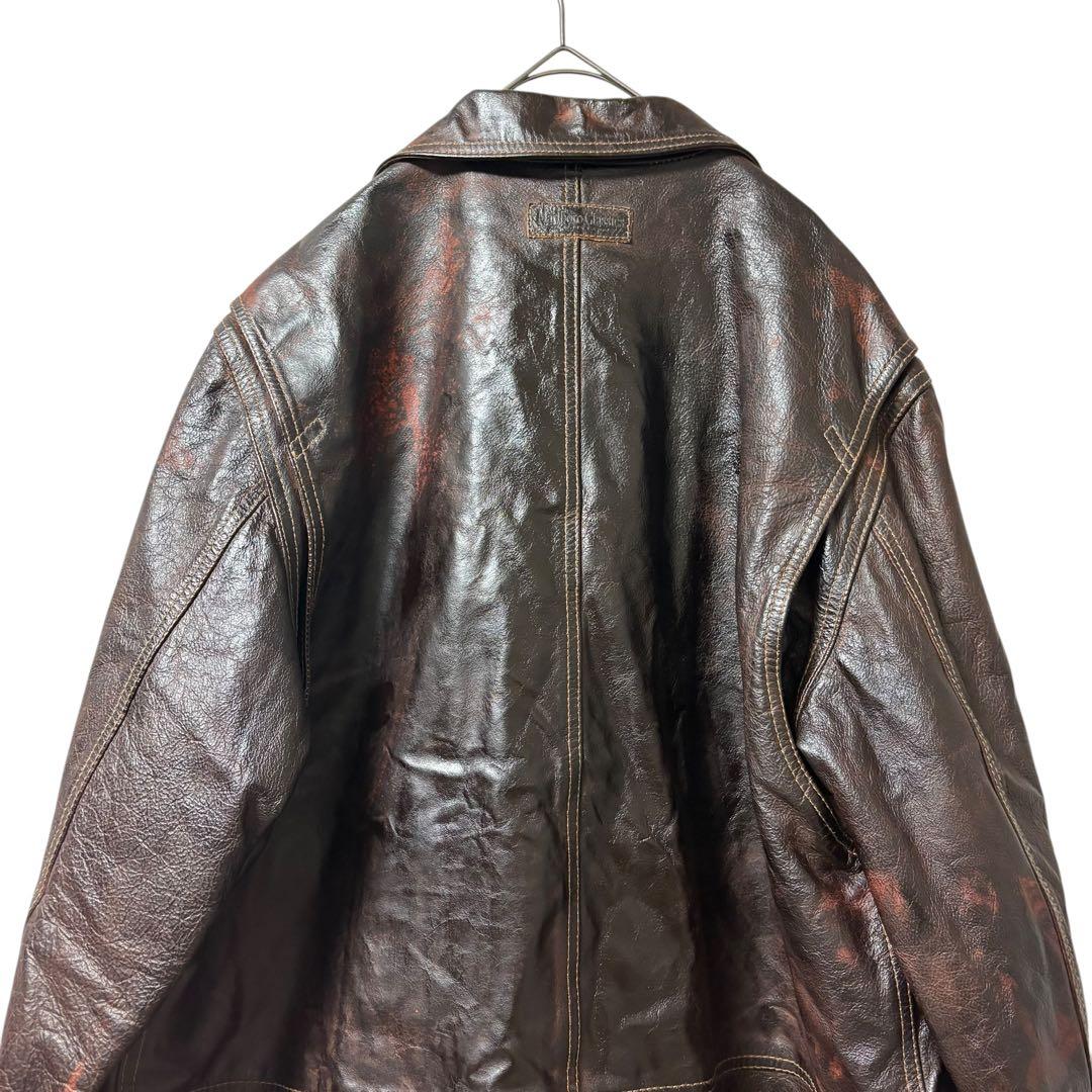 激シブ極上カーフスキンMarlboroClassicsレザージャケットカーコート