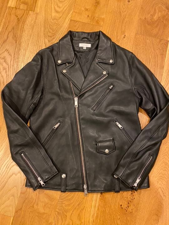 ビューティー＆ユース　ラムレザー　ダブルライダースジャケット