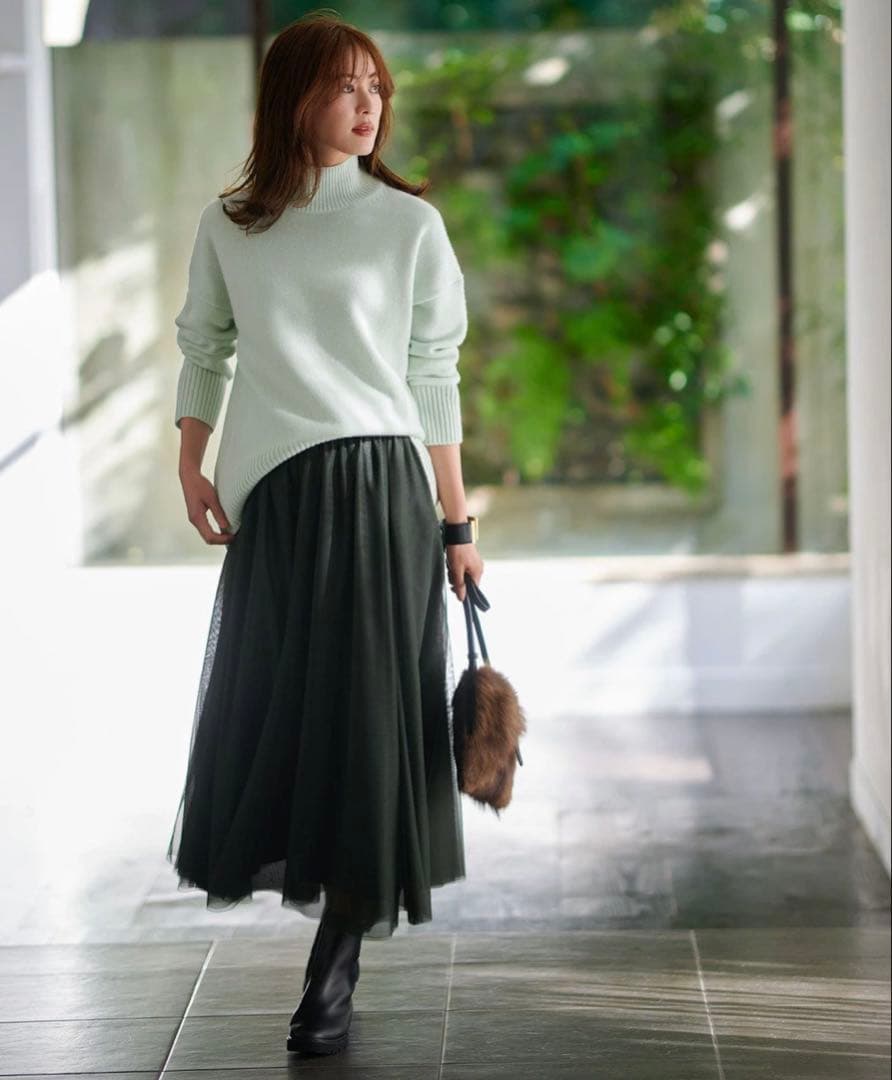 23区 S ウールカシミヤブレンド スタンドネック ニット ¥19,910