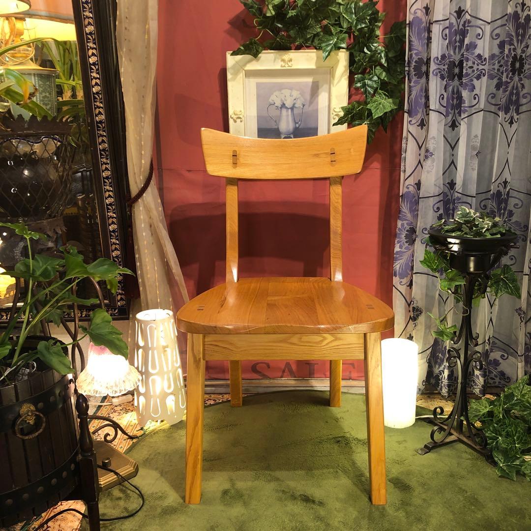 かず　L 1 Sale 和テースト　タモ無垢材　チェア