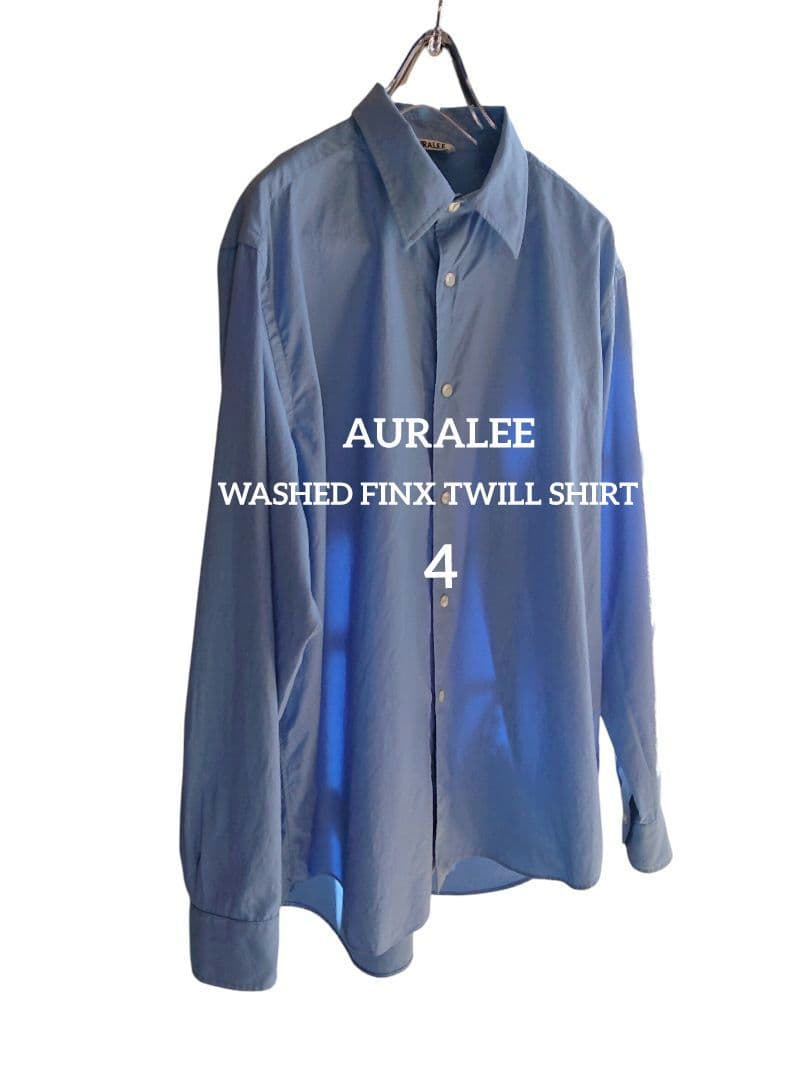 トップス AURALEE WASHED FINX TWILL SHIRT 4 BLUE