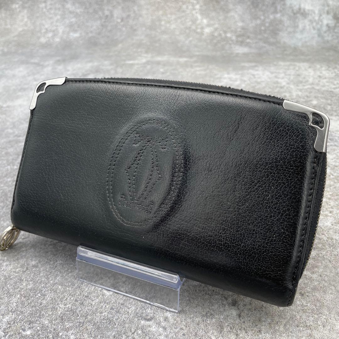 Cartier　カルティエ　長財布　黒　ブラック　レザー　ラウンドファスナー
