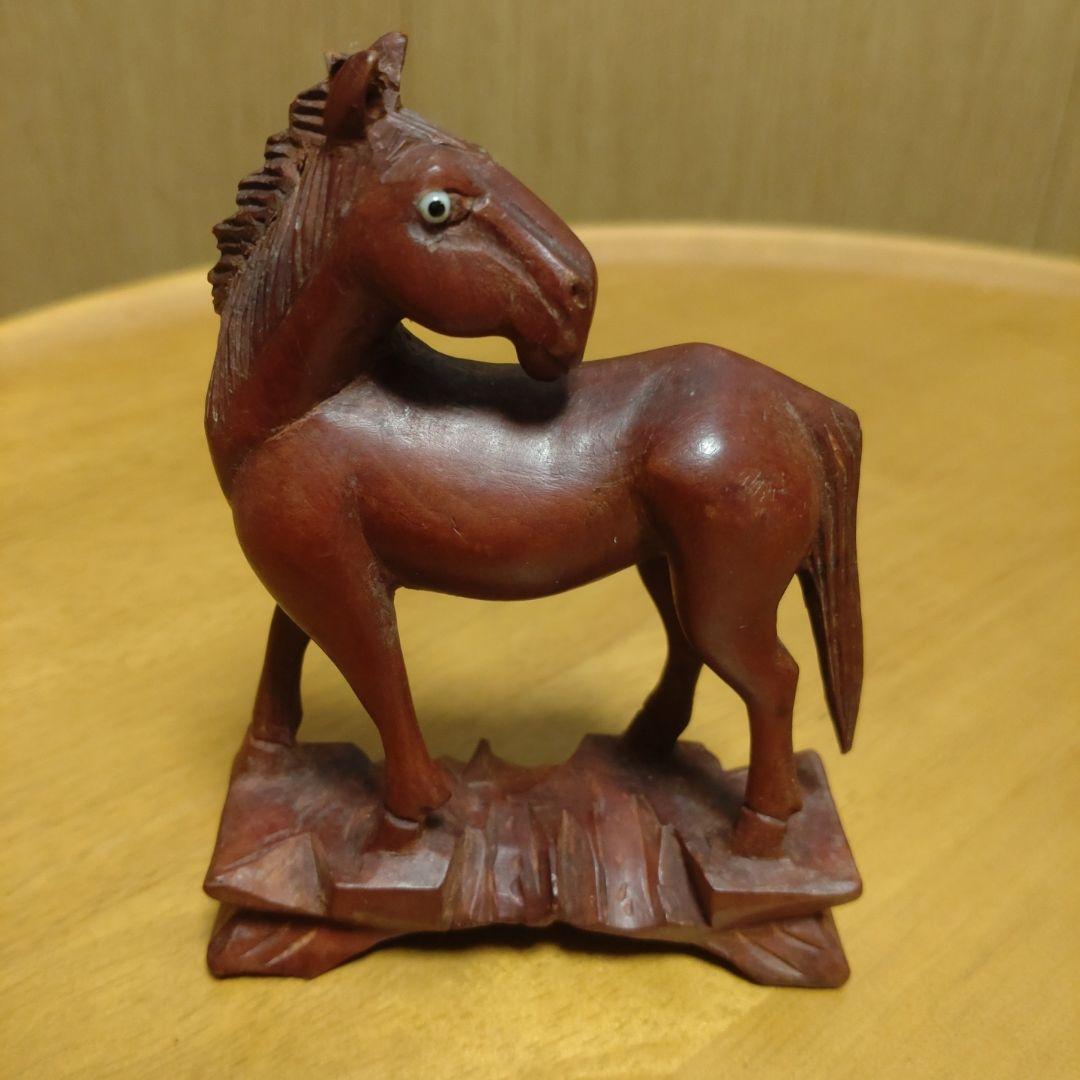 木製 木彫り 馬 - メルカリ