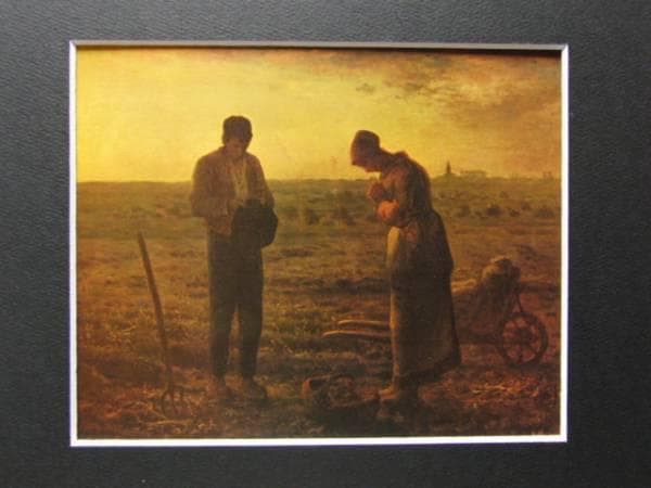 ジャン＝フランソワ・ミレー、【晩鐘】、希少な額装用画集より、状態良好