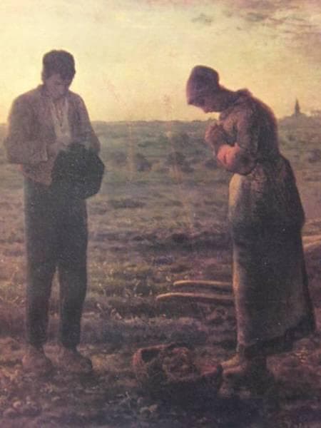 ジャン＝フランソワ・ミレー、【晩鐘】、希少な額装用画集より、状態