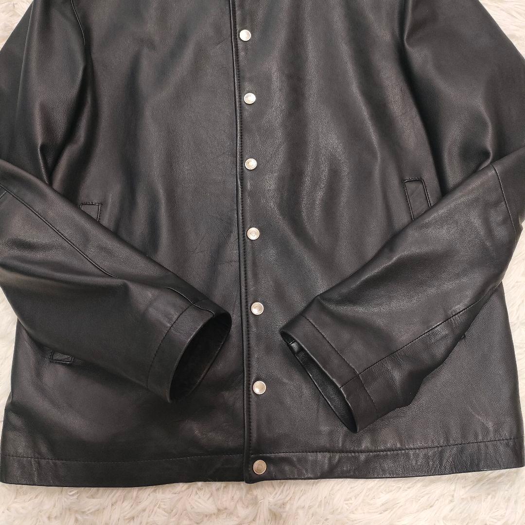 希少L/羊革】エディフィス レザージャケット ノーカラー シープスキン