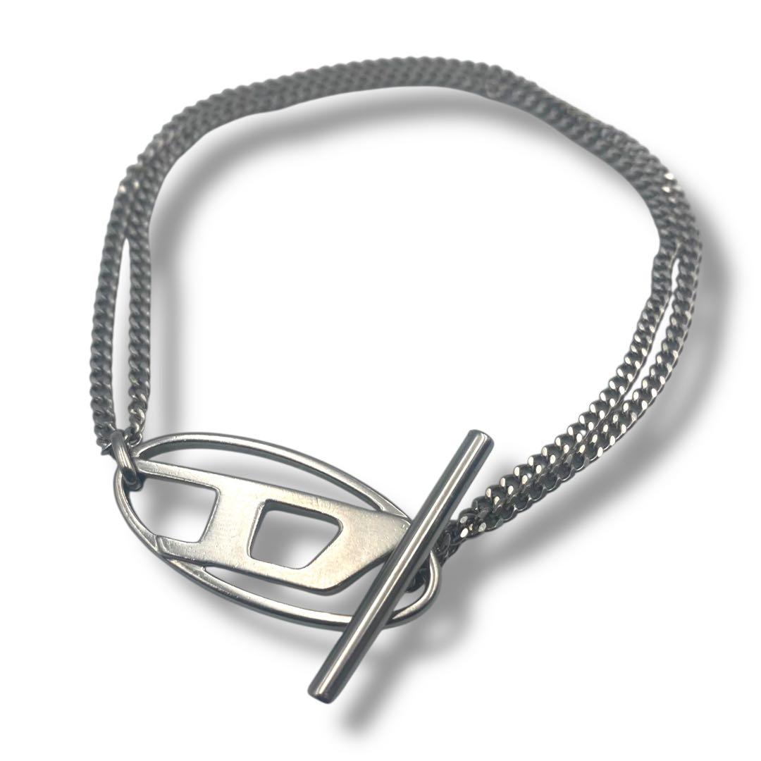 極美品 DIESEL ディーゼル ブレスレット メンズ スチール シルバー ディーゼル ブレスレット メンズ レディース ブランド ステンレス