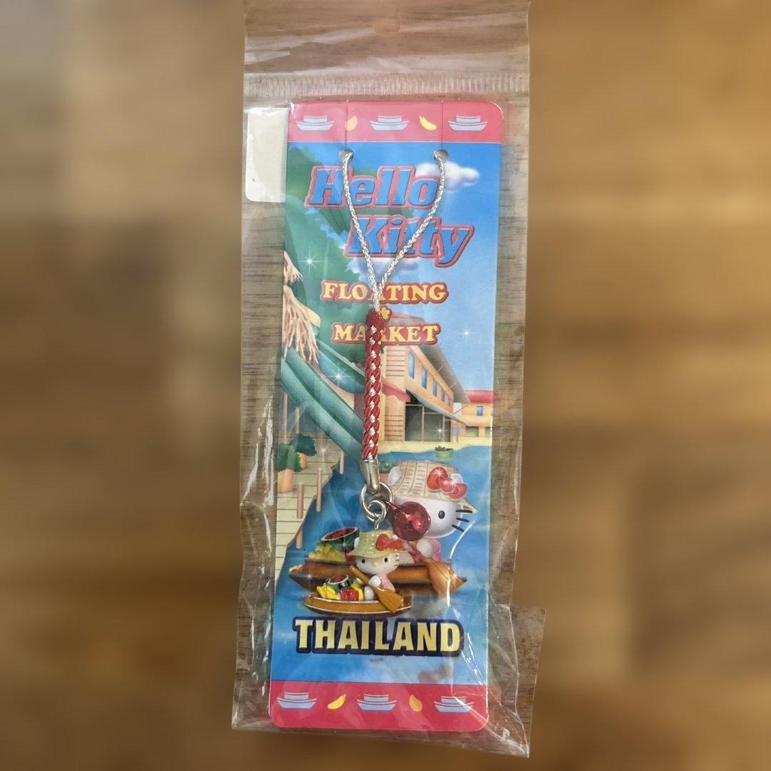 【レア】ハローキティ　ご当地キティ 根付け ストラップ タイ 水上マーケット
