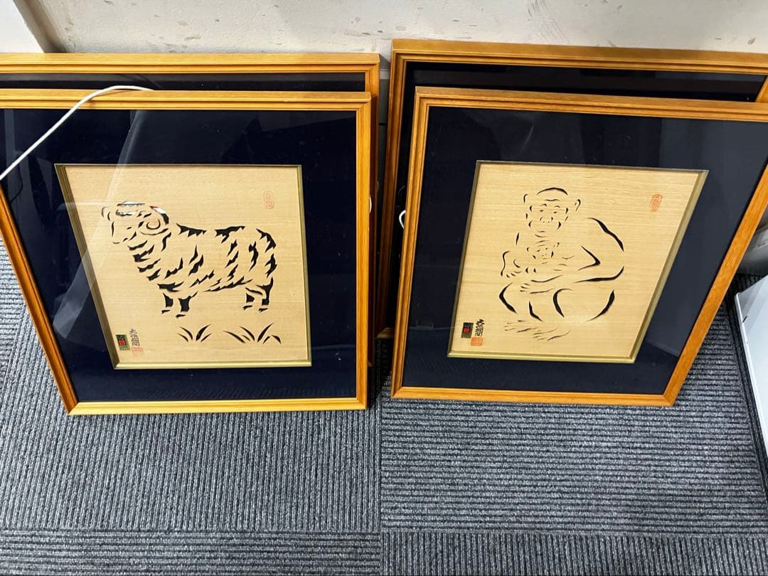 伝統工芸品　木製レリーフアート デザイン 4個