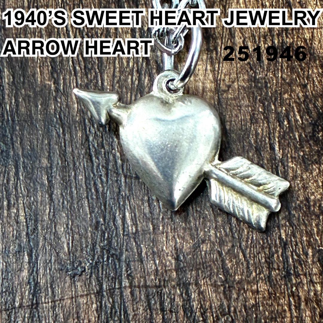 スウィートハートジュエリーアローハート シルバー ヴィンテージネックレスNAVY