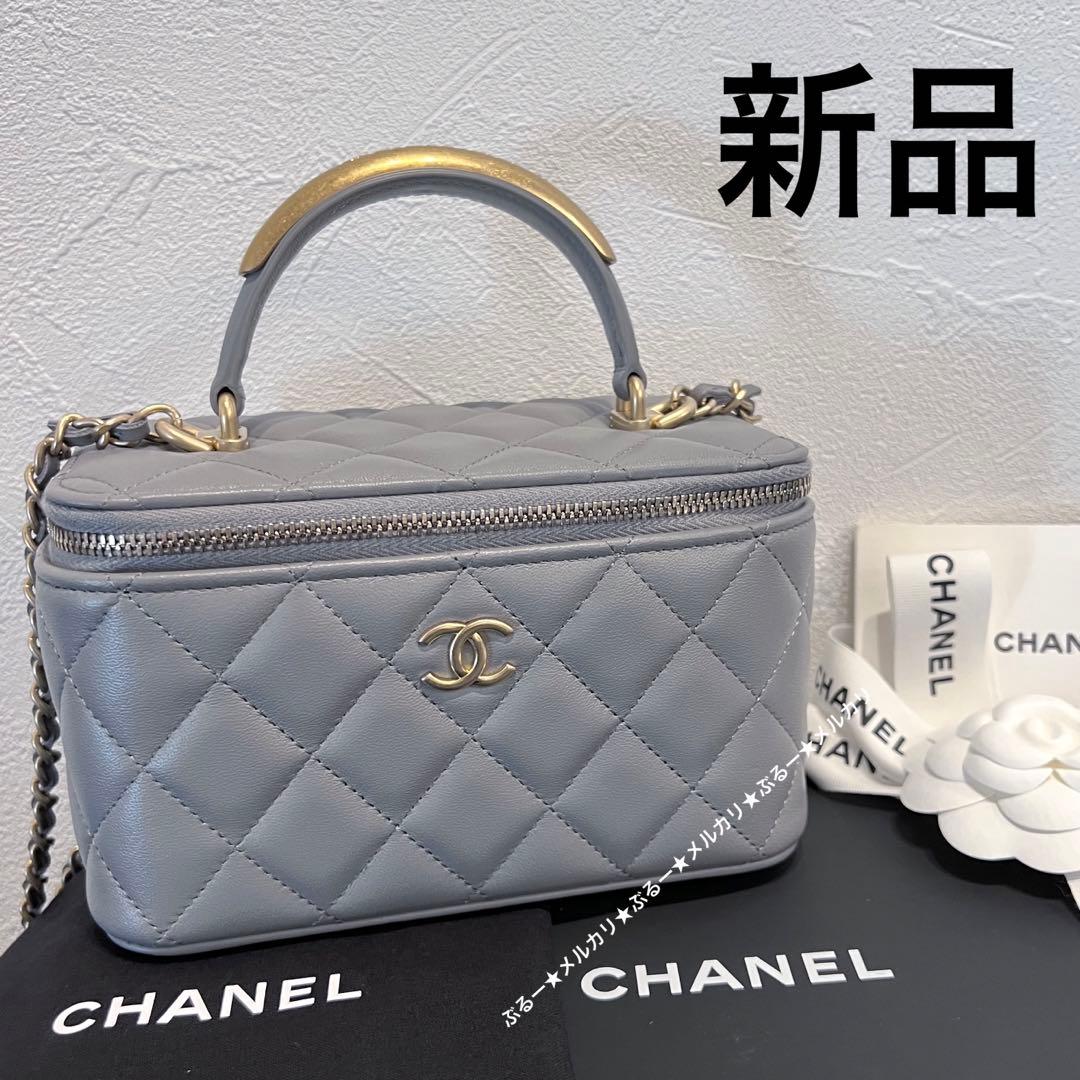 新品☆CHANEL バニティ ハンドル グレー ショルダー ミニバッグ - メルカリ