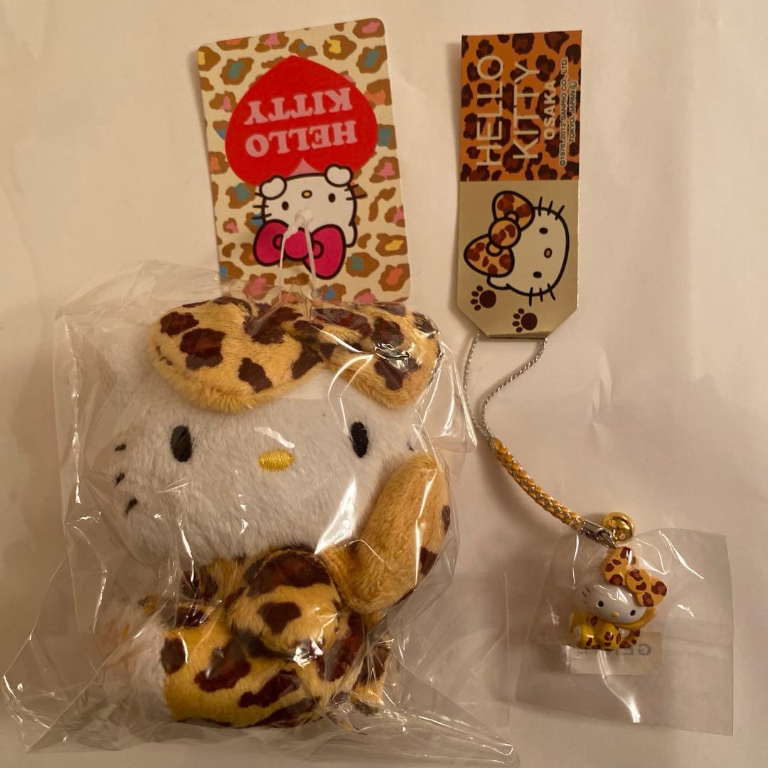 ハローキティ ストラップ ぬいぐるみ　大阪　ヒョウ柄