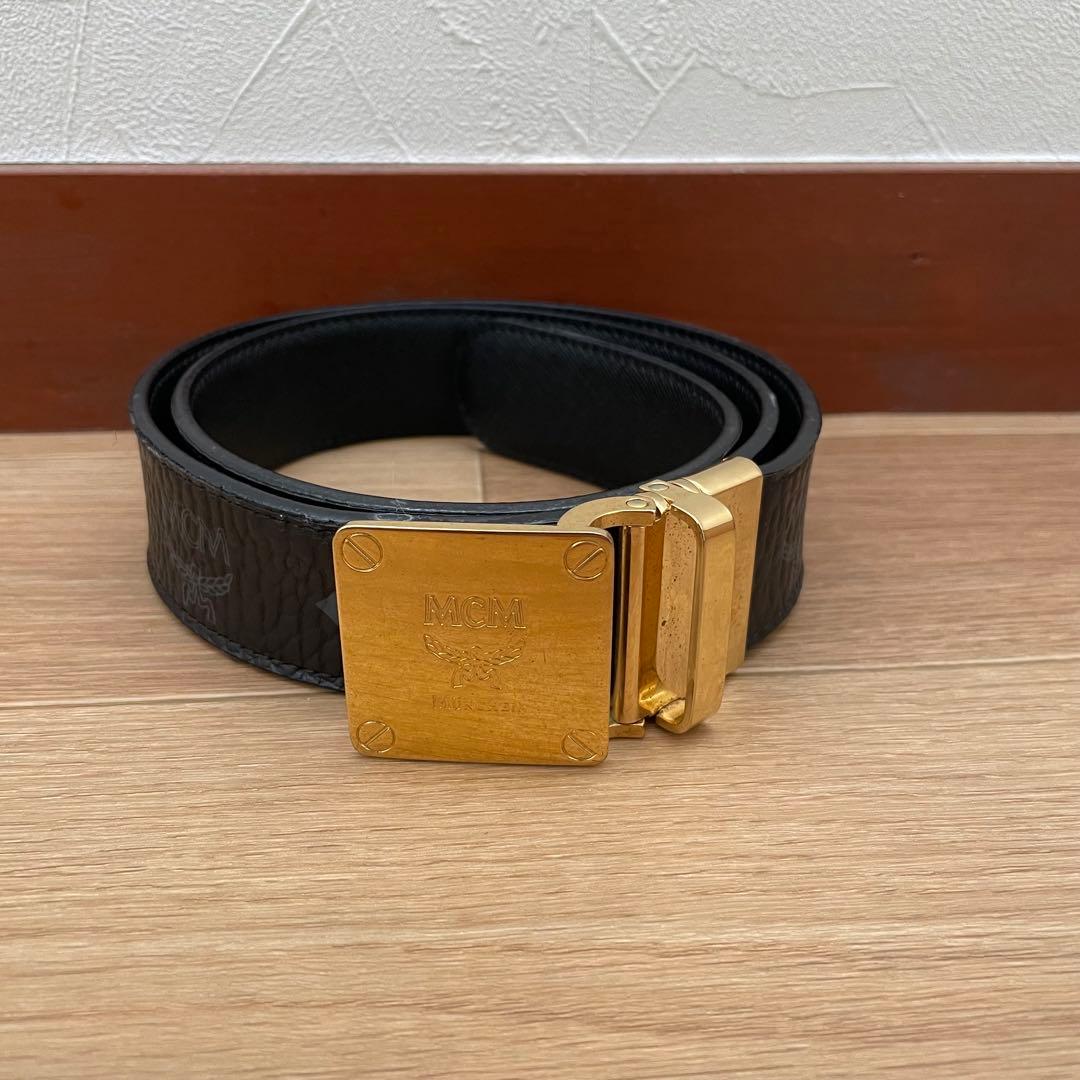 MCM ベルト ゴールド ブラック メンズ メンズ ビジネス ベルト 本革 ベルト メンズ ビジネス イタリア製