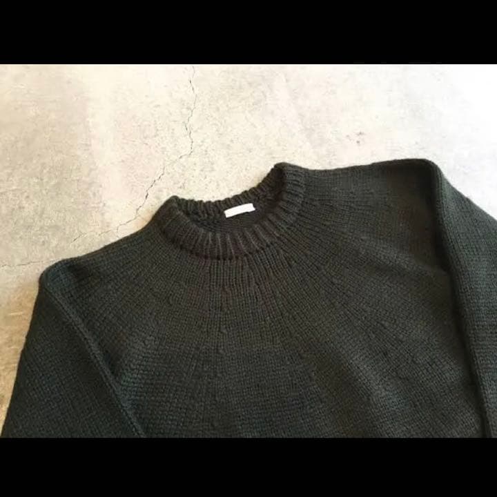 9*様 Comoli ハンドクルーネックニット ネイビー サイズ2