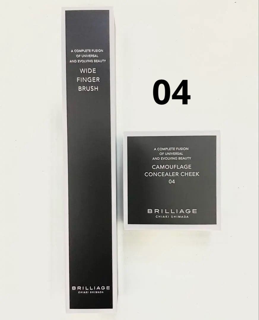 ブリリアージュ カモフラージュコンシーラーチーク04とワイドフィンガーブラシ