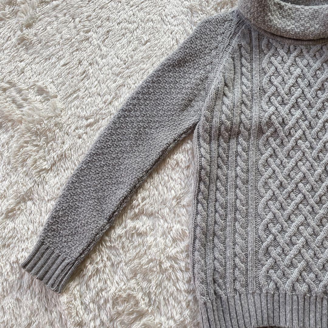 最上級ライン✨ジョンスメドレー ケーブル編み タートルネック メリノ