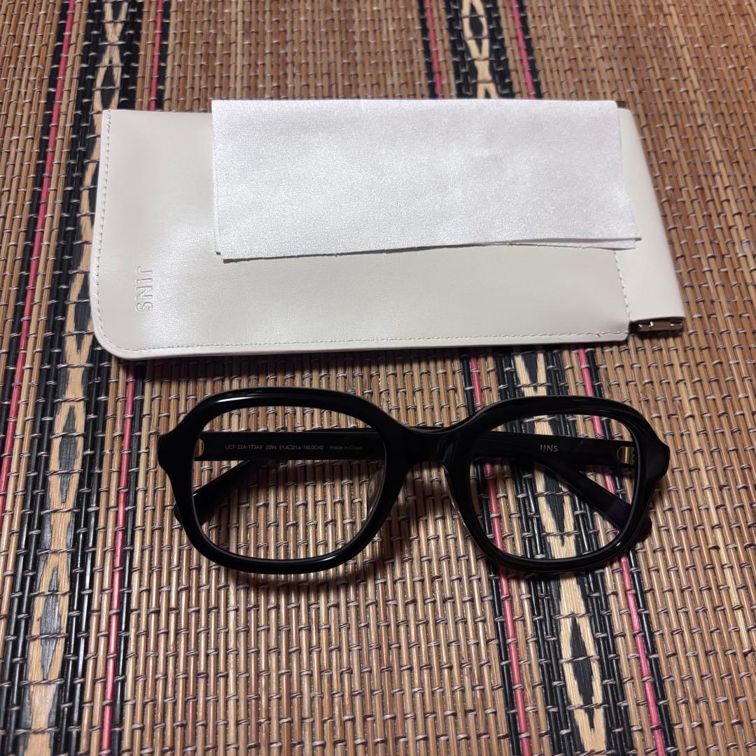 JINS Bold クラシック　UCF-22A-173 度なし ケース付き　黒縁