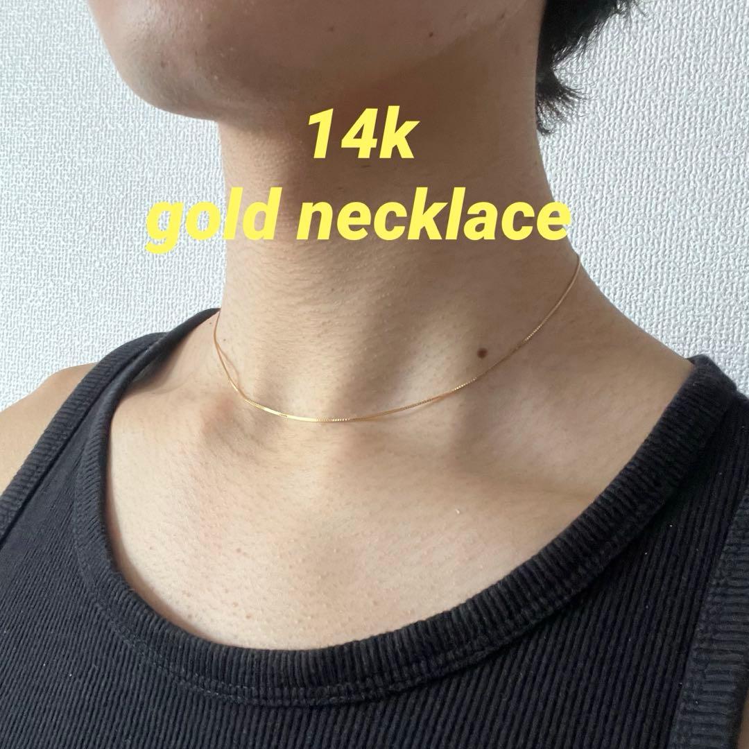 アンティーク　スネークチェーン　ゴールドネックレス　40cm