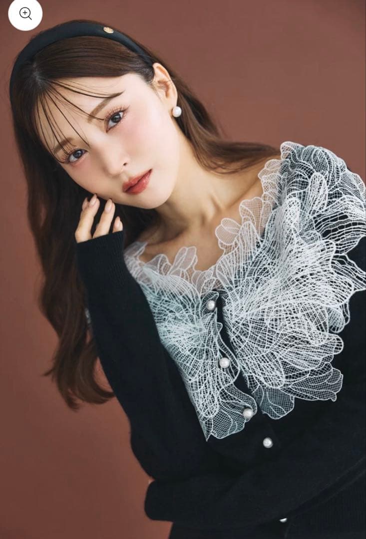 【新品タグ付】polaura ポローラレース フリルカーディガン polaura