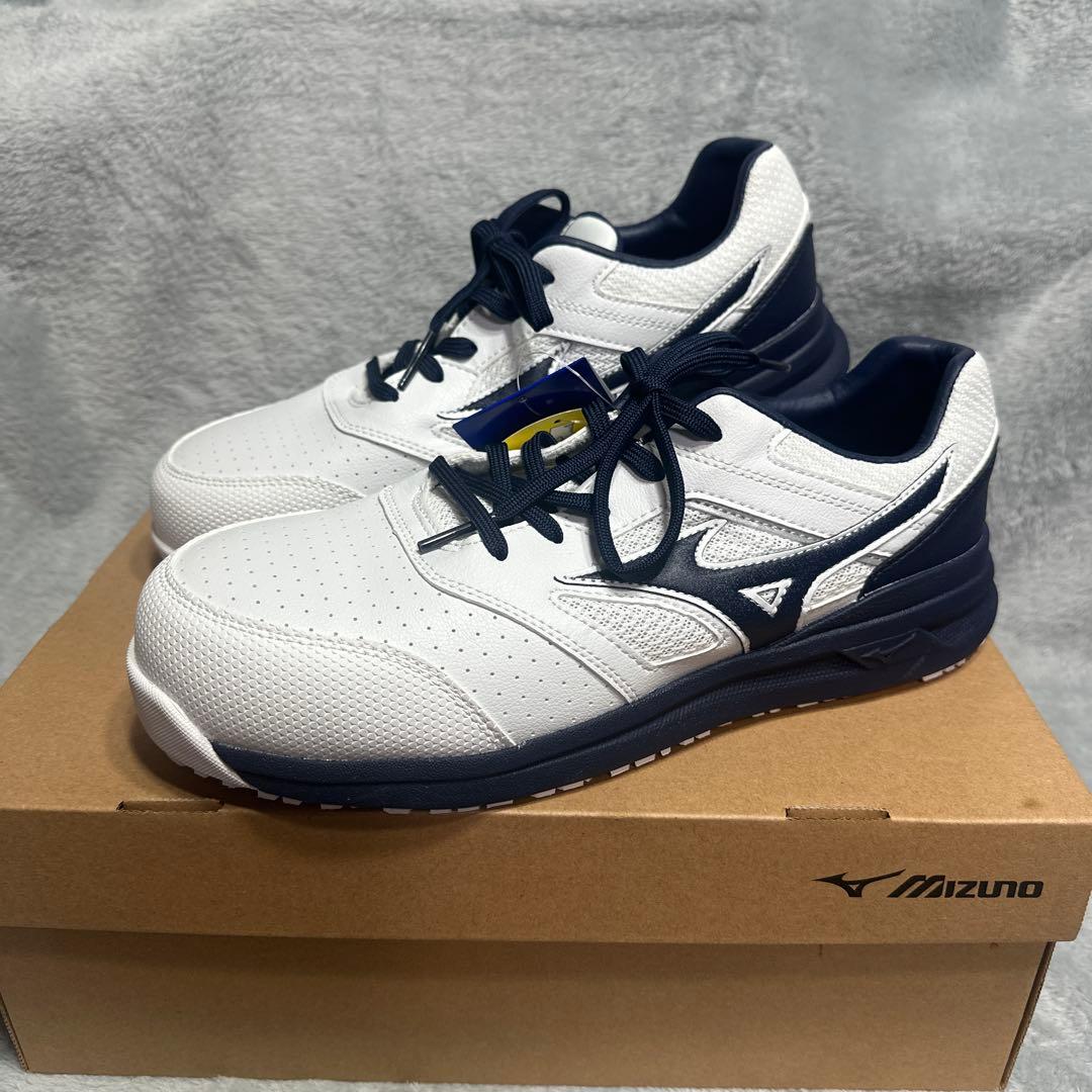 Mizuno 安全靴 ホワイト/ネイビー