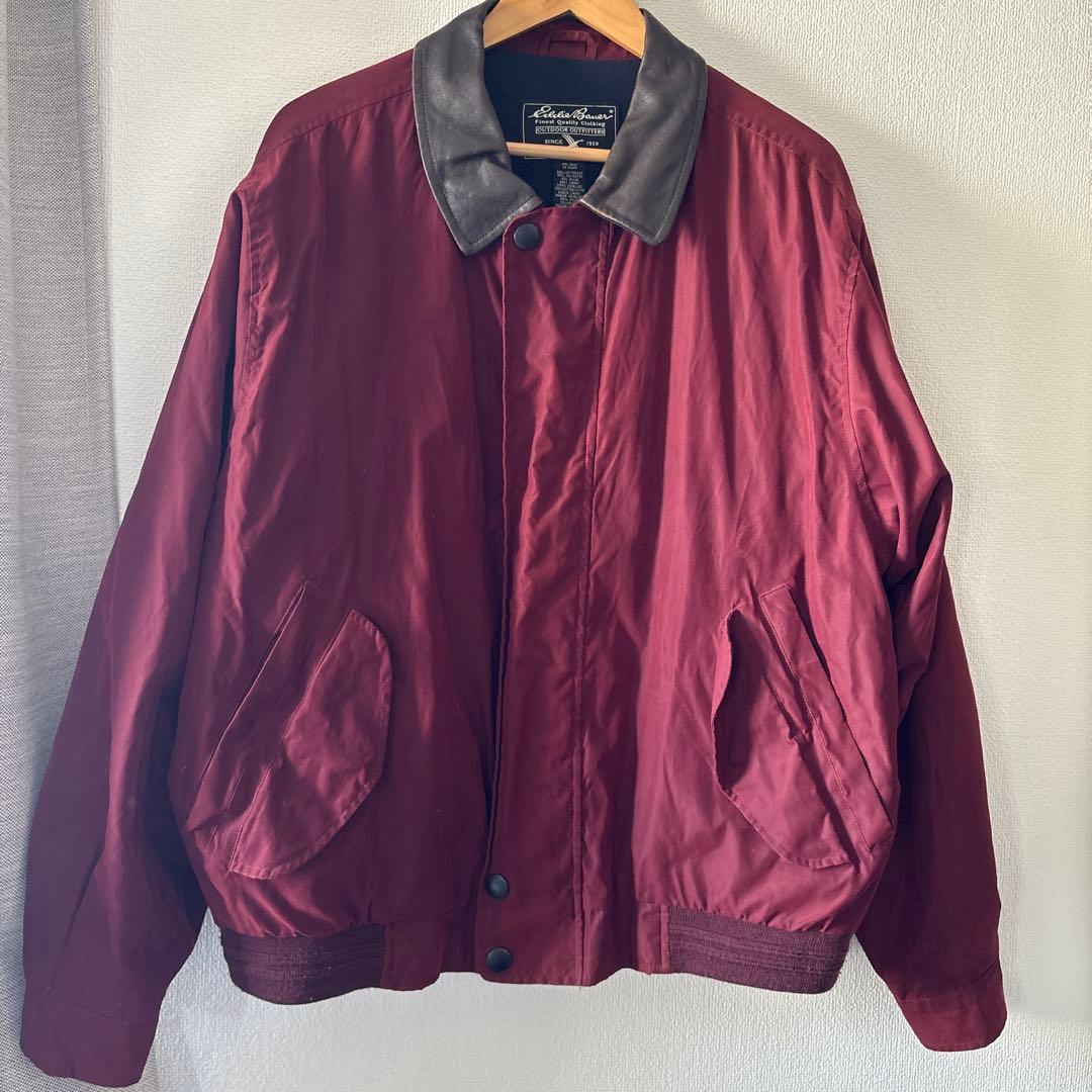 エディーバウアー　襟レザー　ブルゾン