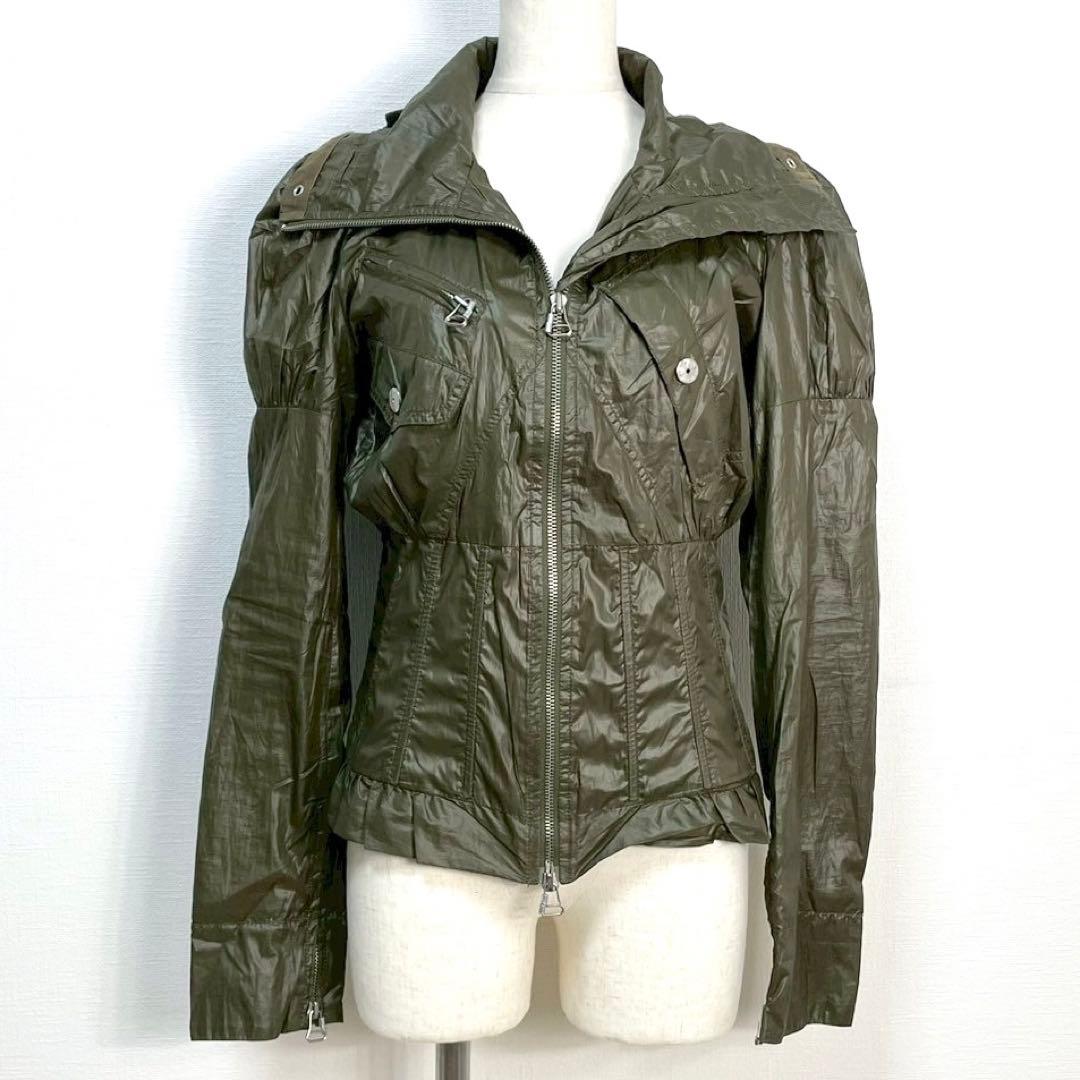 y2k✨️ 00s DIESEL ダブルジップ ナイロン コルセット パーカー