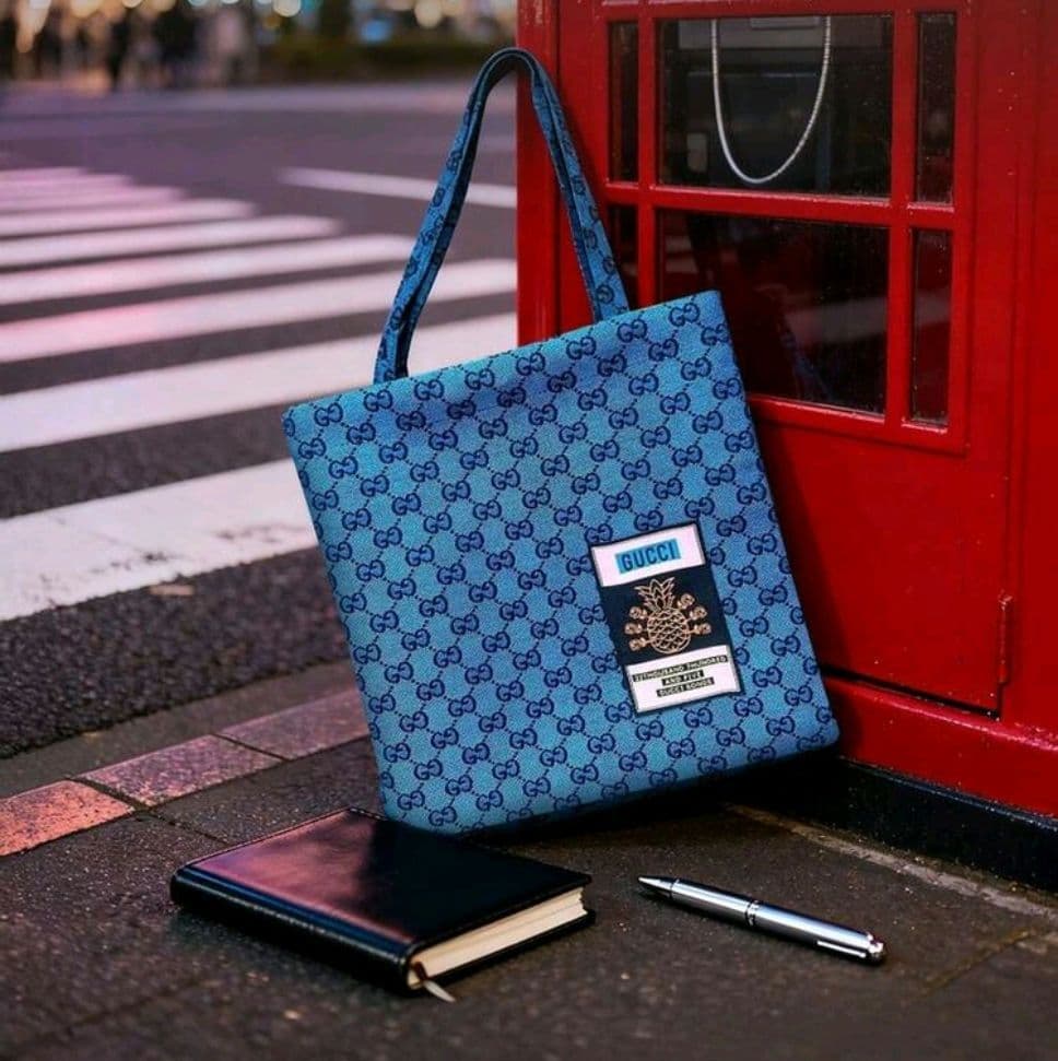 レア希少！GUCCI ノベルティ トートバッグ ブルー ロゴトートバッグ