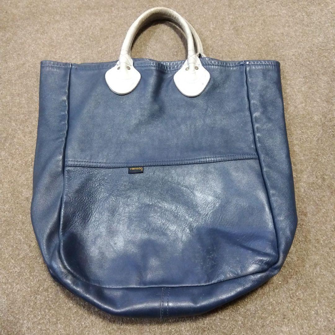 VANSON トートバッグ ネイビー