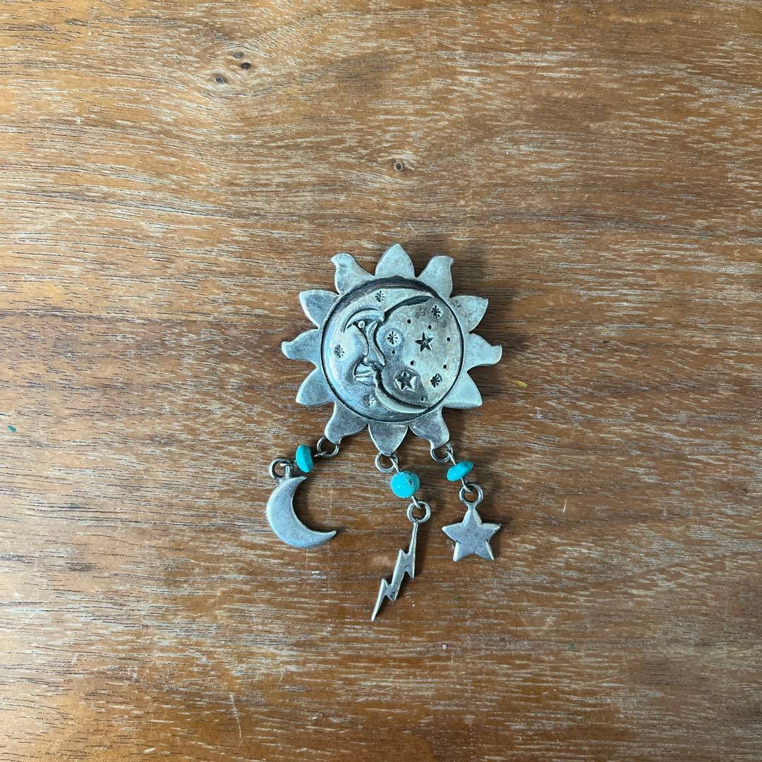 アクセサリー 90s unknown silver top star moon thunder