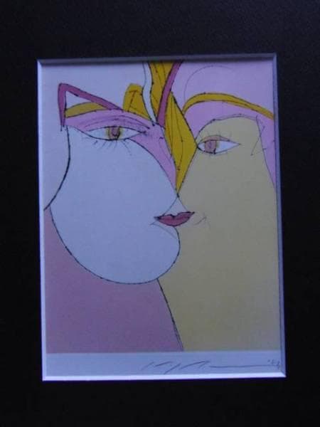 池田満寿夫、【スポットライト】、希少画集画、新品高級額・額装付、状態良好