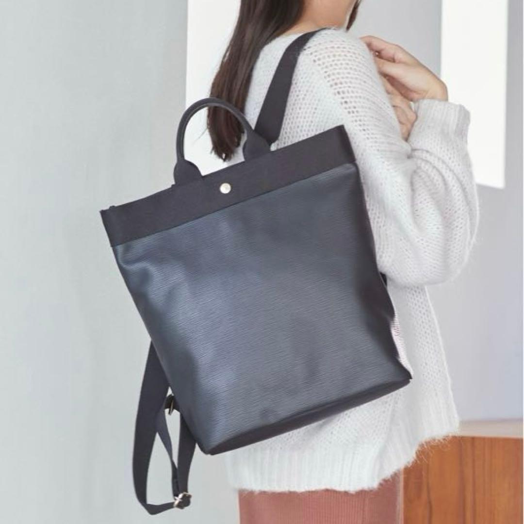 【美品】TOPKAPI リプル ハンドル付 リュック　黒 セール】 【雑誌掲載】【Breath TOPKAPI】 RIPPLE リプル ハンドル付