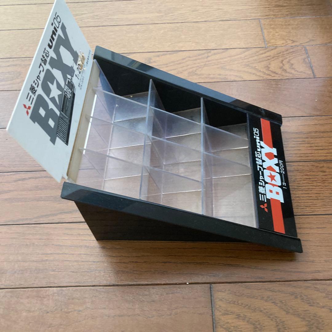 三菱 uni 陳列ケース プラスチック ディスプレイ ショーケース 昭和