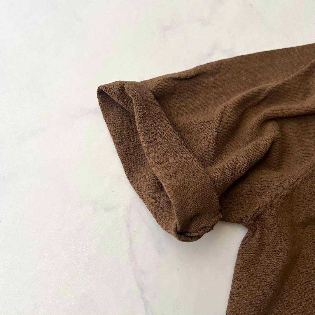 ATON RECYCLED FRESCA ポロ ニット ブラウン 半袖 24年製 - メルカリ