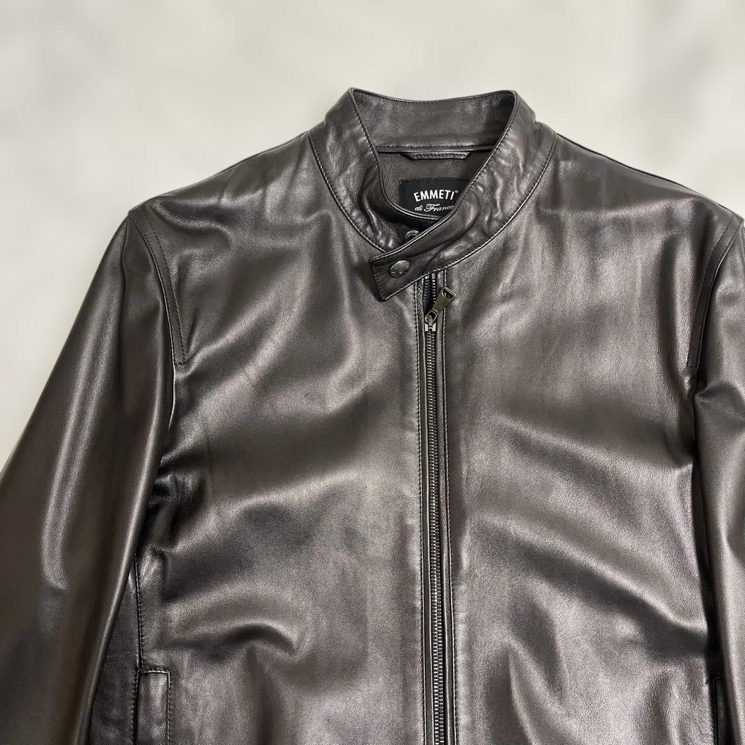 Emmeti エンメティ JURI beams別注 ライダース ブラック 46 EMMETI エンメティ JURI HOODIE ユリ フード付き レザージャケット 黒