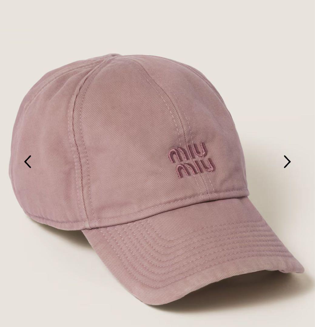 miu miu ドリル ベースボールキャップ パープル サイズS