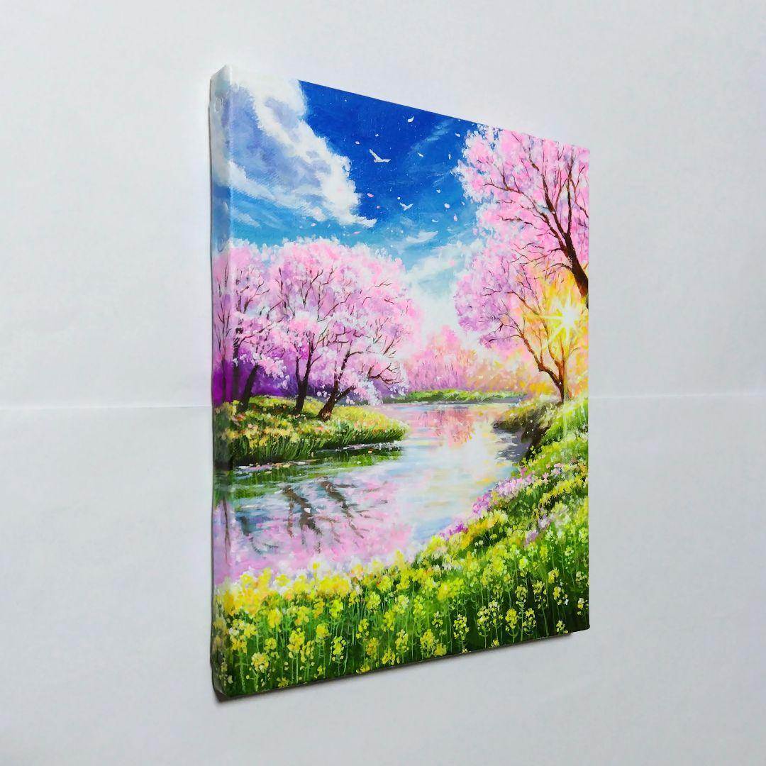 春の到来・桜】アクリル画 F3 風景画 絵画 原画 - メルカリ