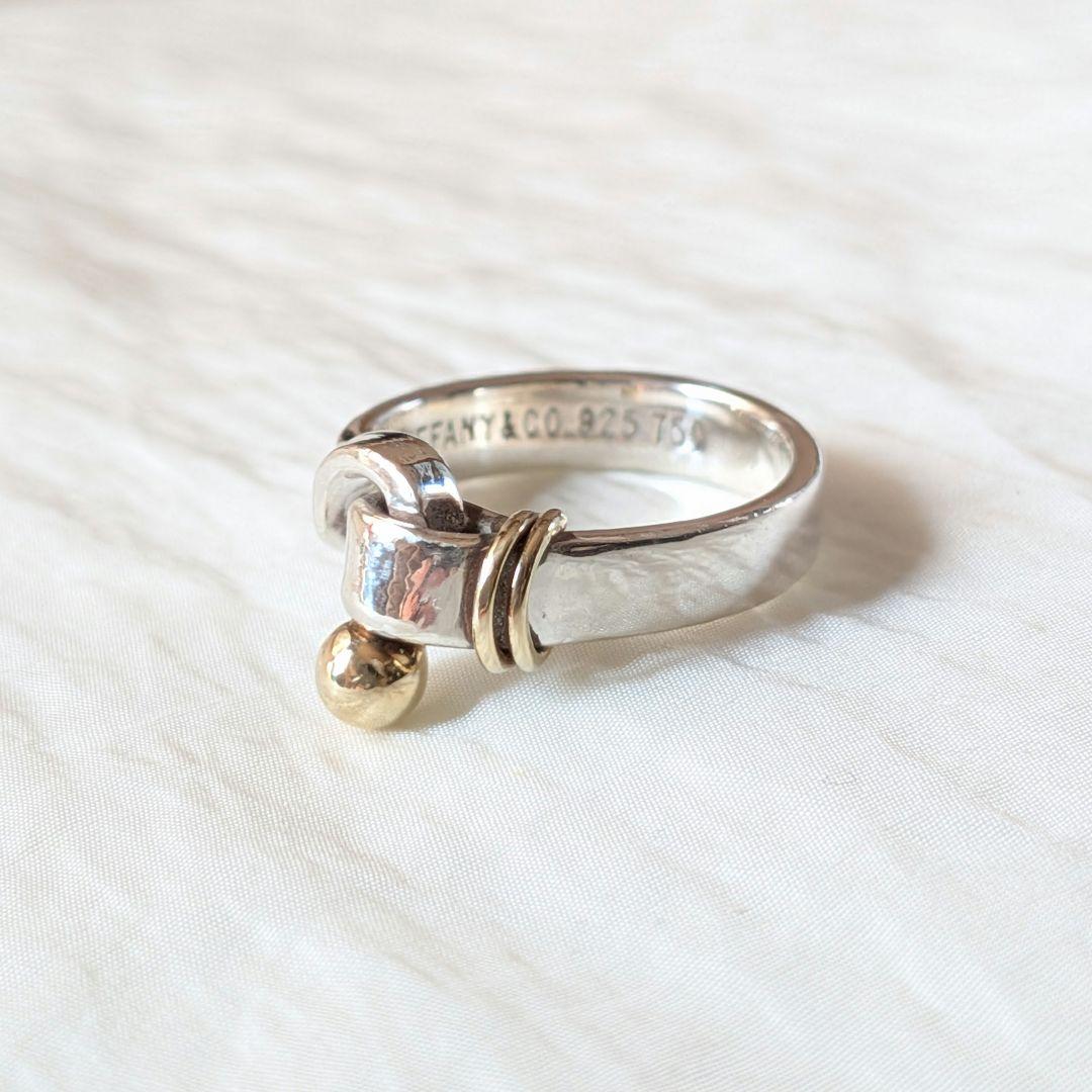 磨き済】ティファニー フックアンドアイ リング k18 sv925 7号 - メルカリ