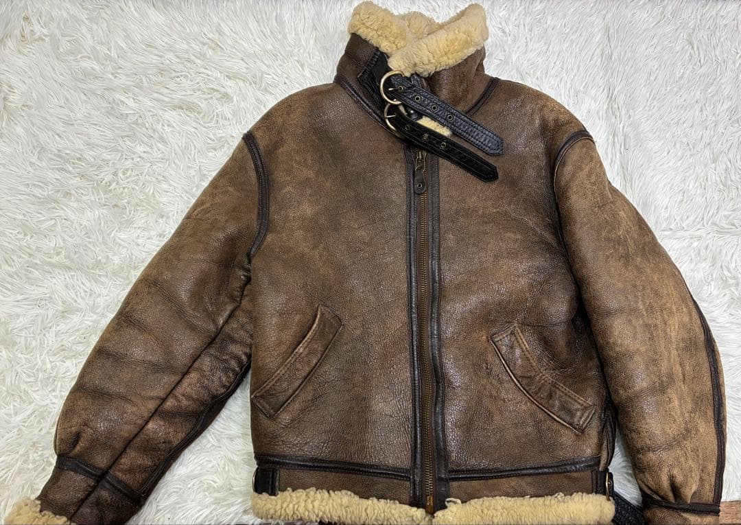 AVIREX】B-3フライトジャケット size38 ムートン 革シープスキン